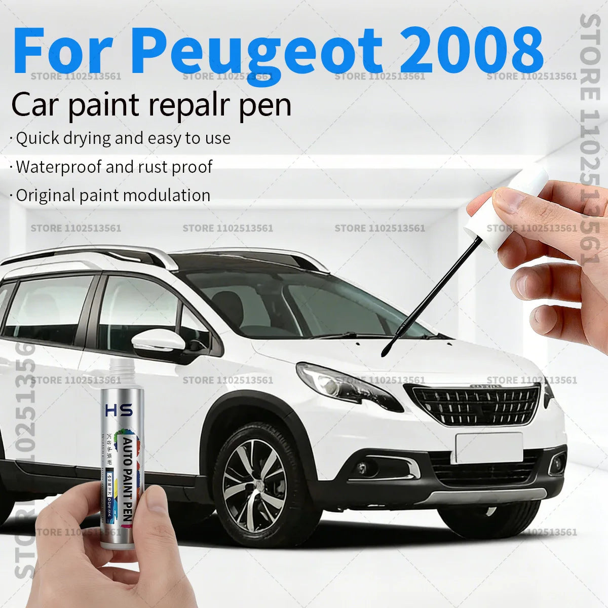 Paint Repair Pen Touch Up Scratch Remover DIY Auto Accessories Black White Grey Blue Orange For Peug