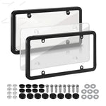 American car license plate frame, universal license plate holder, license plate bracke close-up view