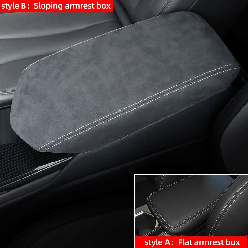 Central Control Armrest Storage Box leather cover Interior Accessories Fit For Geely C close-up view