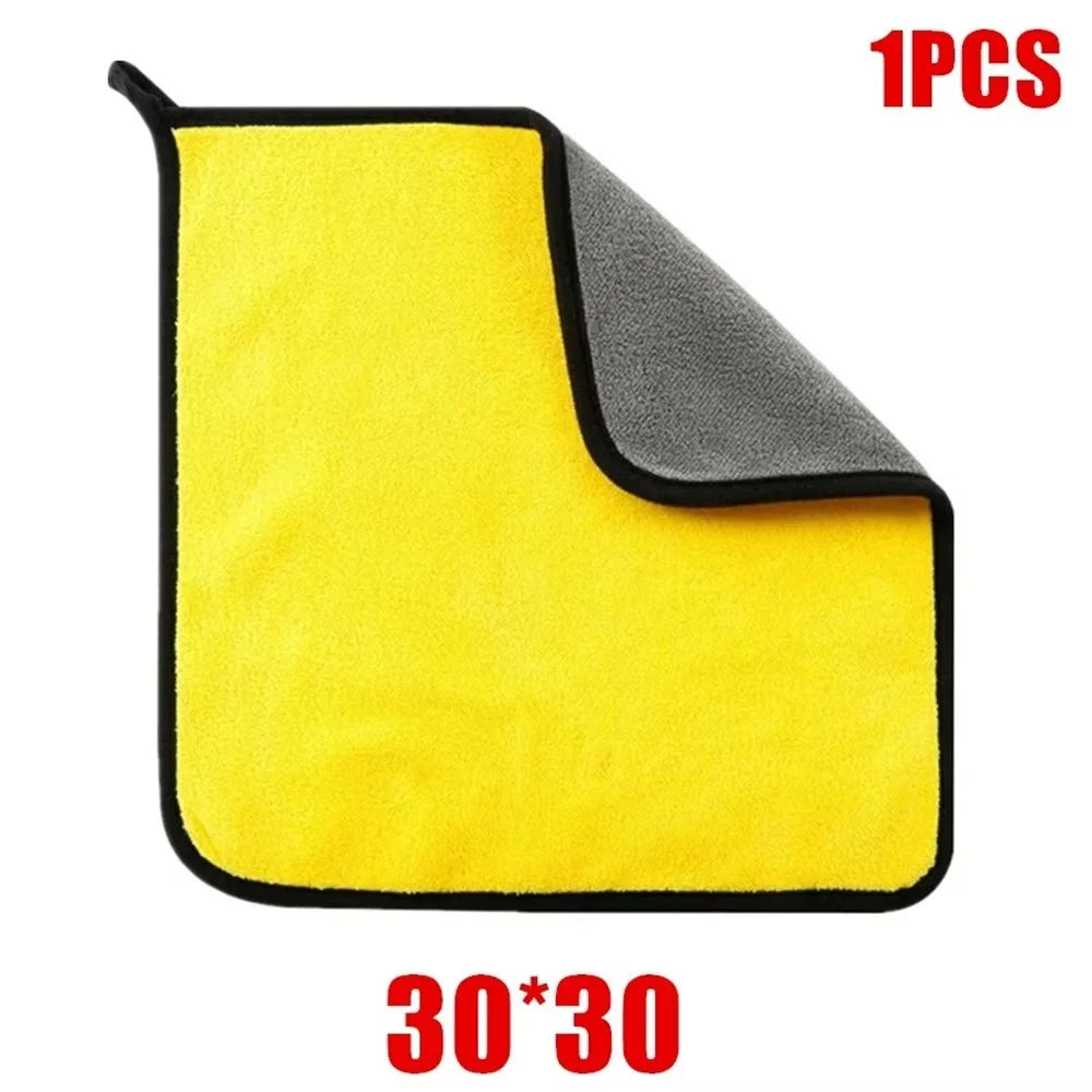 1/6pcs Microfiber Cleaning Towel | Thicken Soft Drying Cloth for Car Body Washing detail view