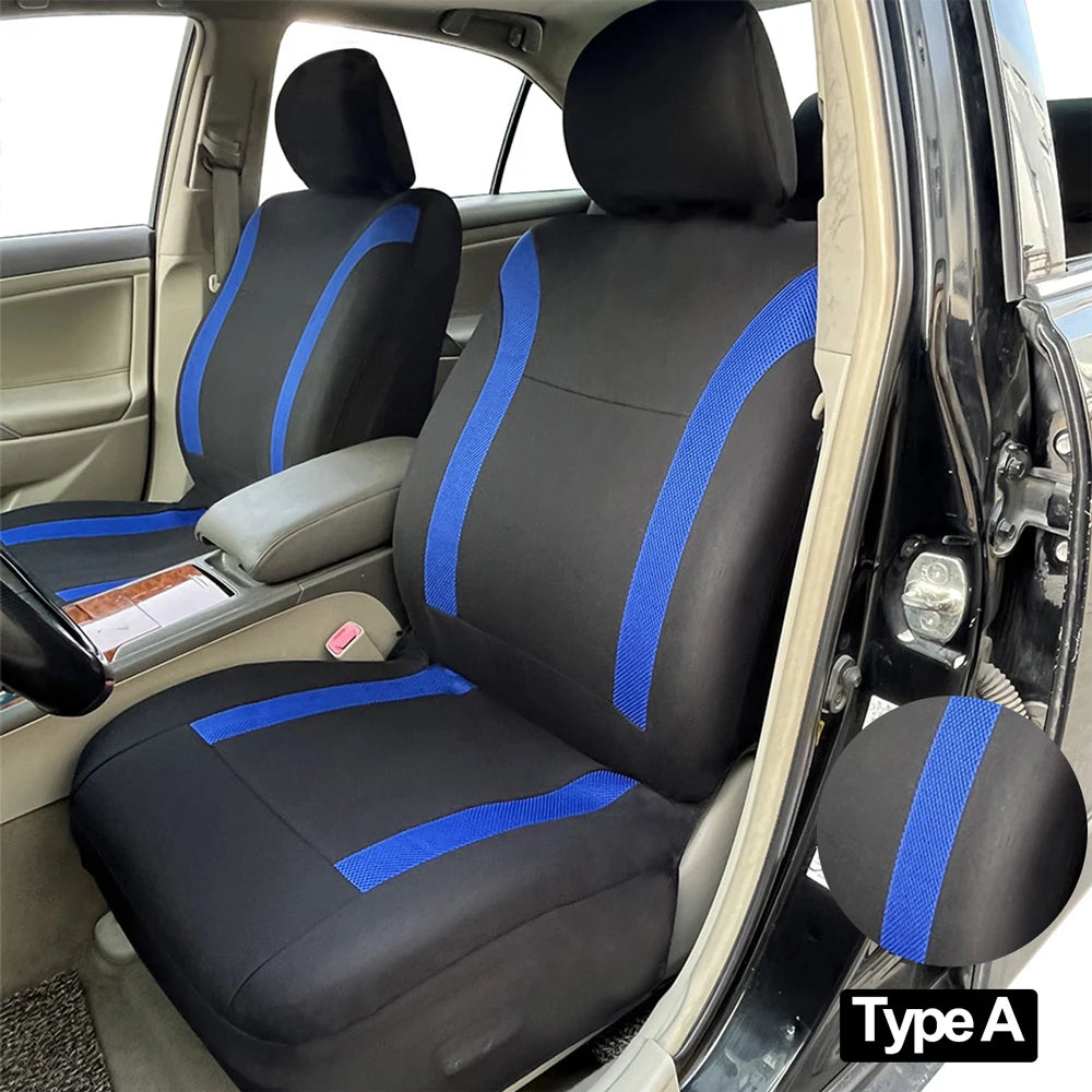 AUTO PLUS Sports Universal Polyester Car Seat Cover Set Fit Most Car Plain Fabric Bic alternate view