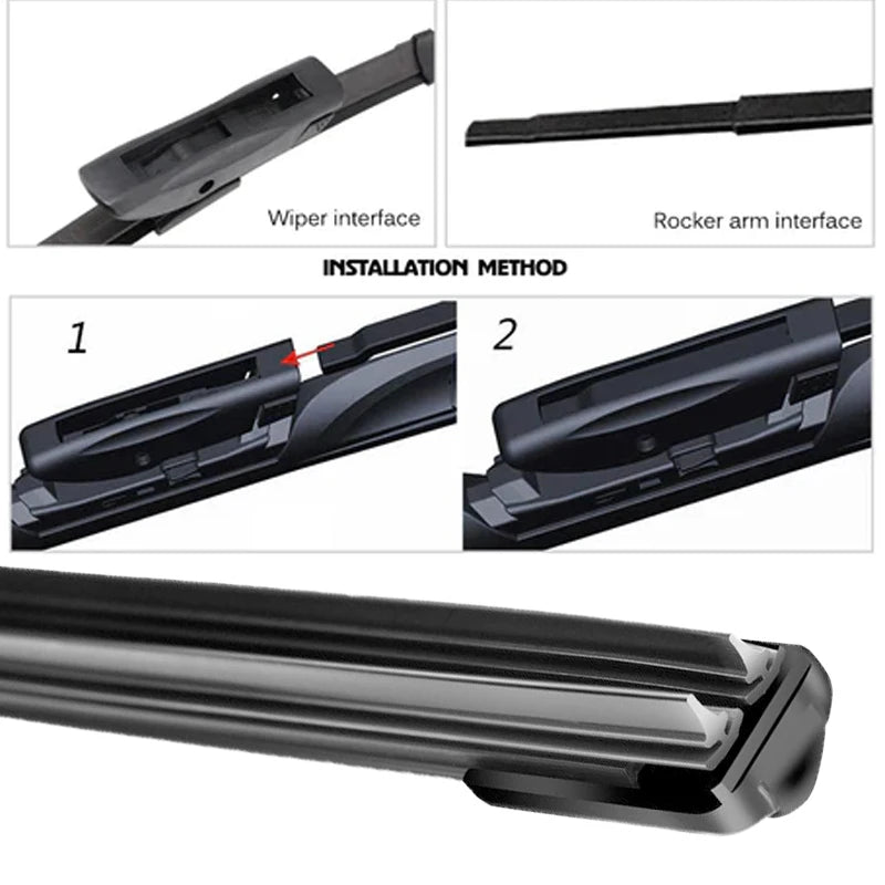 Universal Car Wiper Blades | Soft Dual Rubber Frameless Windshield Wipers alternate view
