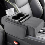 Universal Car Center Console Armrest Cover, Leather Armrest Cushion with Storage Pocket, Auto Interior Organizer Protector Pad