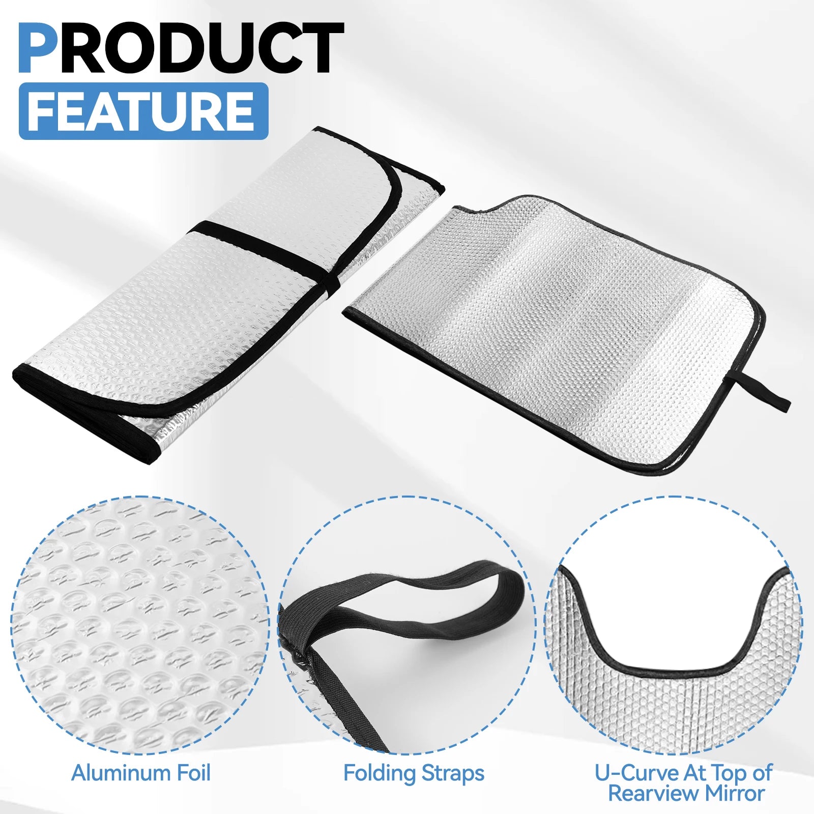 Car Front Windshield Sun Visor Cover | Sunshades for Jeep Wrangler JL 2024 2025 close-up view