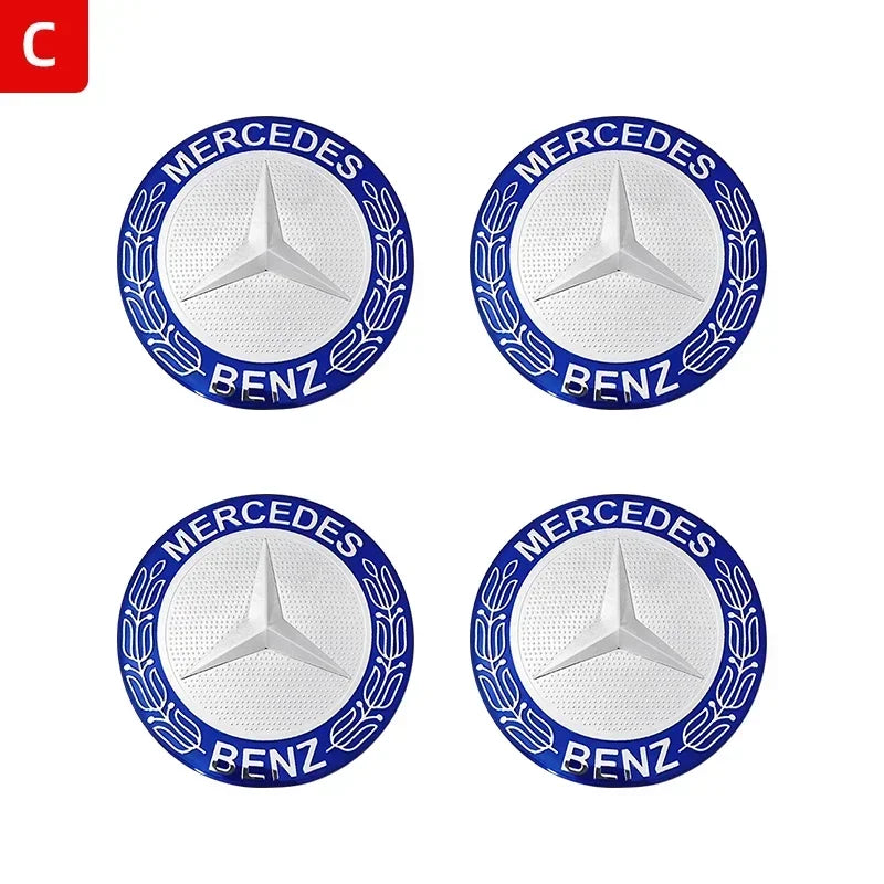 4PCS 56/60/65/75mm Car Wheel Center Hub Cap Emblem Sticker For Mercedes Benz W204 W205 W detail view