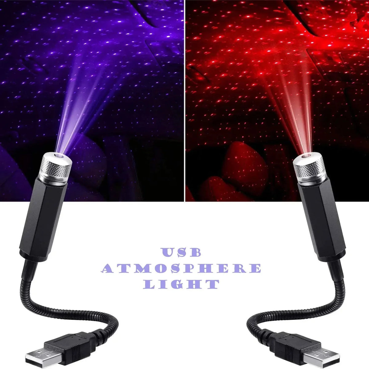 QXNY 1pcs Mini LED Car Roof Star Night Light Projector Atmosphere Galaxy Light USB Decoration Car Accessories Decor Interior