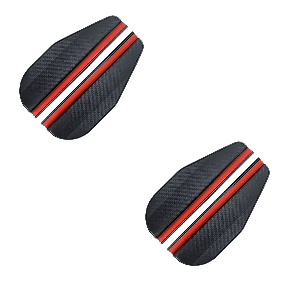 2PCS Car Rearview Mirror Rain Eyebrow Carbon Fiber Sun Visor Shade Cover Protector Clear detail view