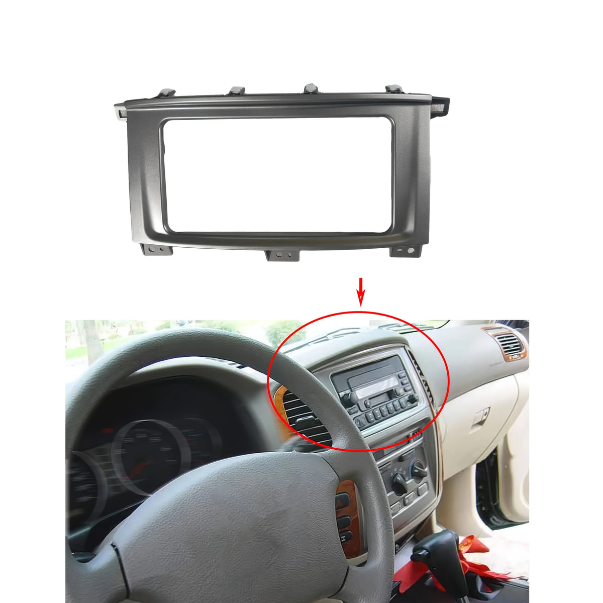 Suitable for Land Cruiser LC100 1998-2007 Center DVD Decorative Frame