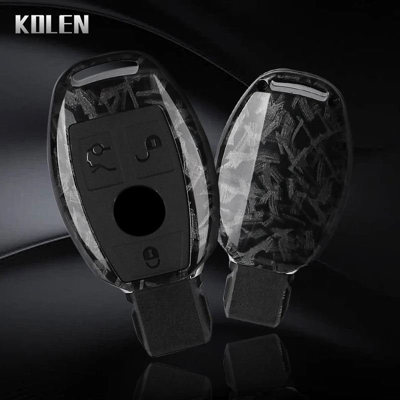 ABS Carbon Fiber Style Car Key Case Cover For Mercedes Benz A B C E Class GLS GLA GLK GLC CLS CLA AMG W204 W205 W212 W463 W176