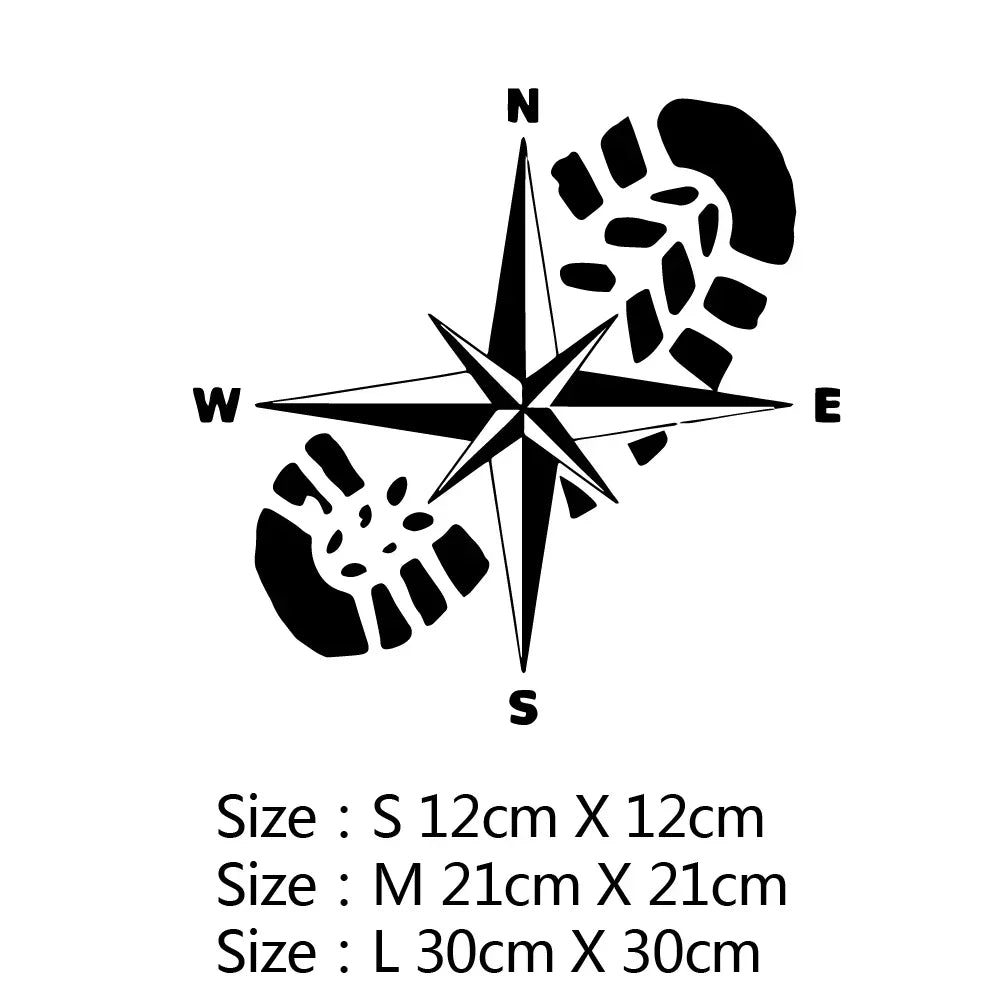 Car Sticker Creativity 10 Styles Adventure Sports Compass Vinyl Decals Car Bumper Body Rear Window Glass Decorative Decals