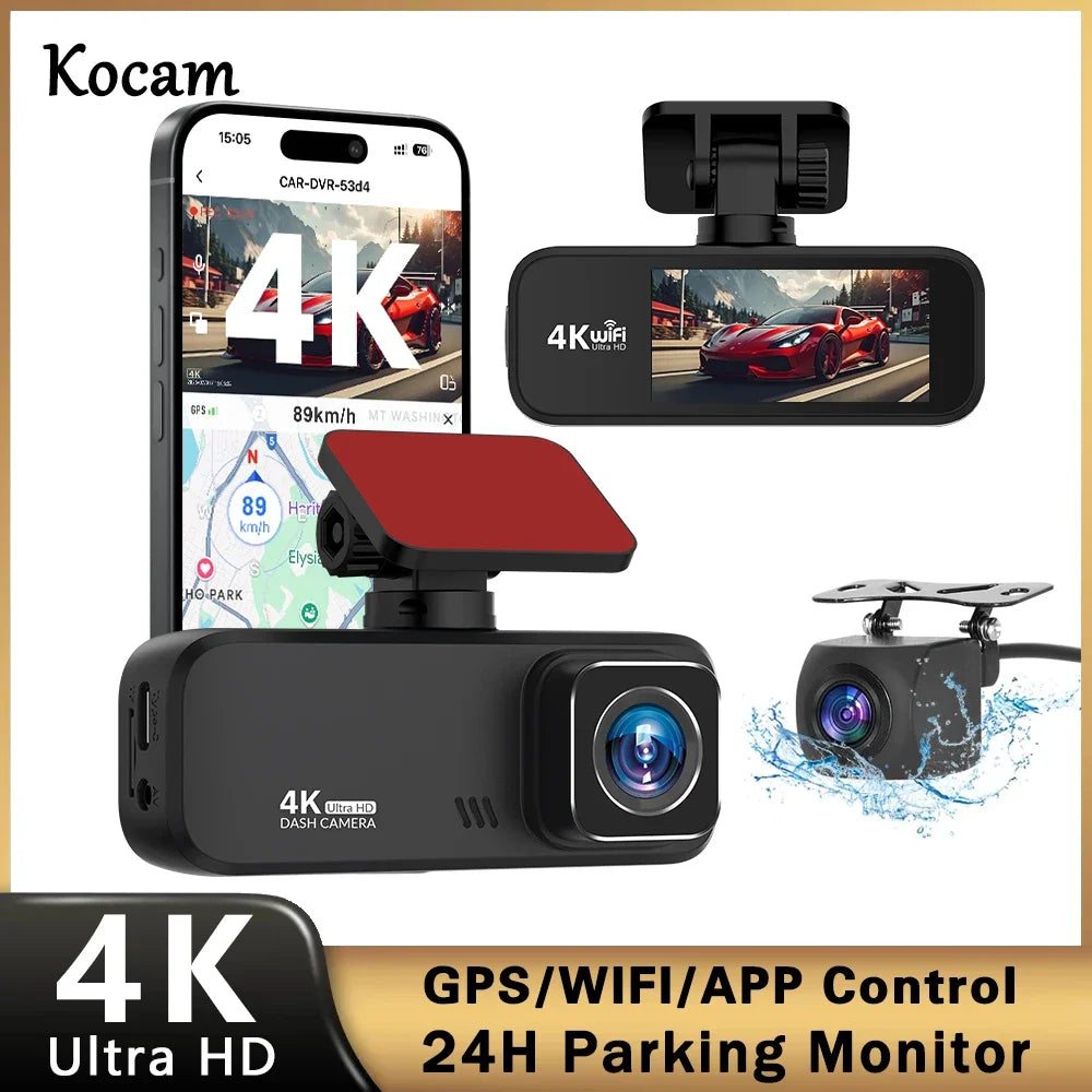 4K Dash Cam WiFi GPS Car DVR | 2160P Drive Recorder