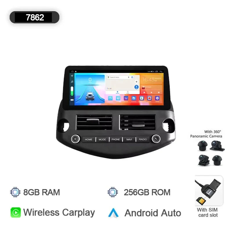 Carplay Auto Android 14 Car DVD Player GPS Navigation for Toyota RAV4 2007-2012 | 1 additional angle