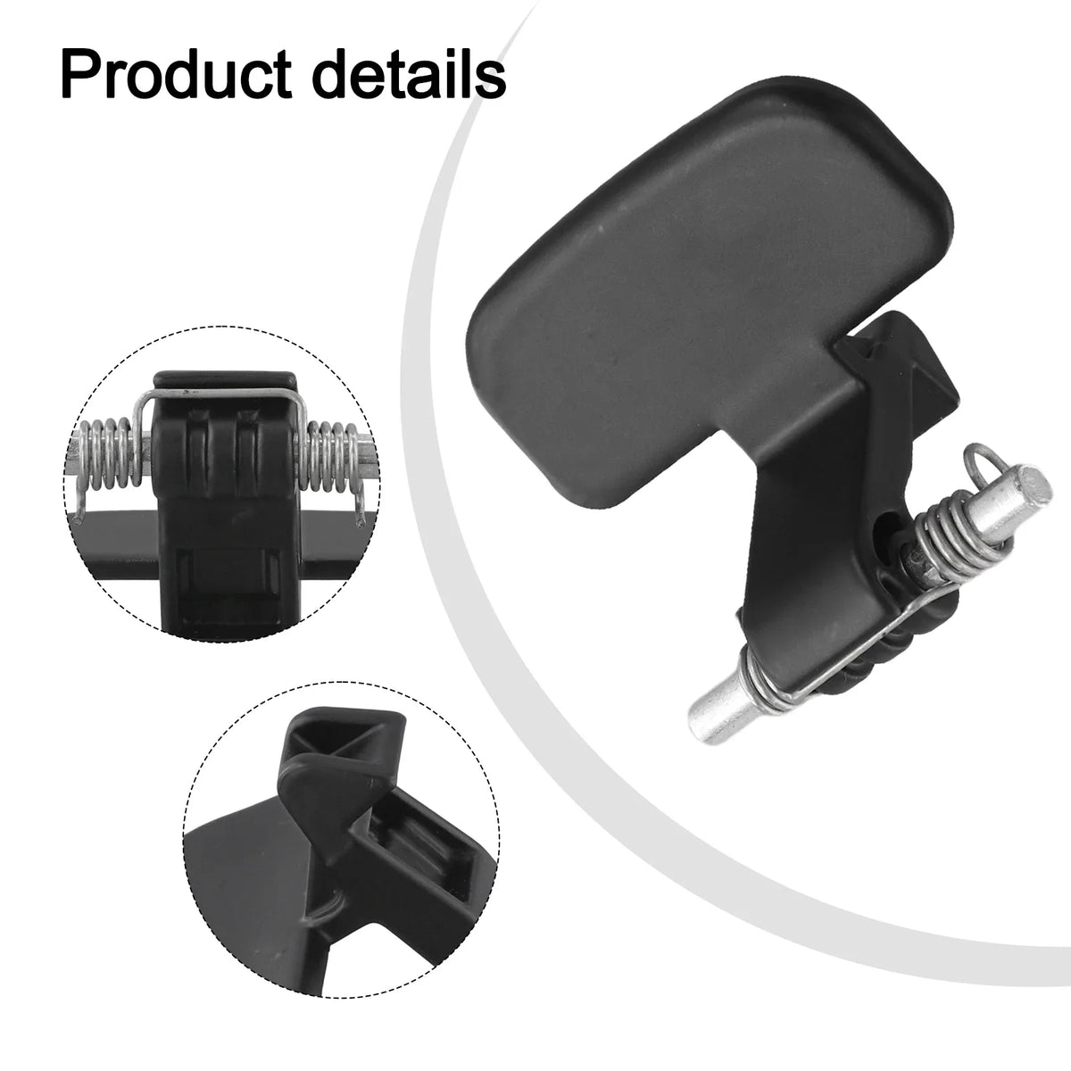 Black Armrest Box Latch Auto Armrest Box Accessory Zinc Alloy Central Console Handle Black Finish Direct Installation