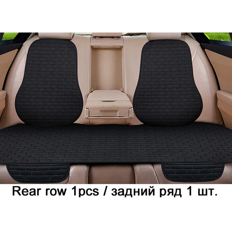 Flax Car Seat Cushion Pad Thick Fiber Filled Seat Cover lifestyle view