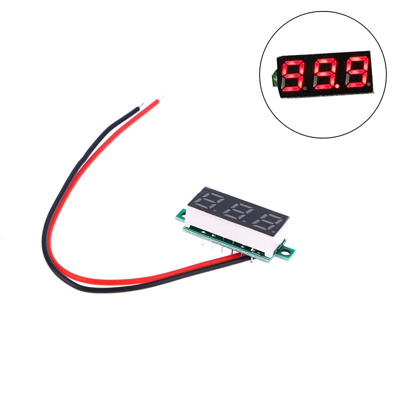 【DC5-30V Voltage Meter 0.28Inch LED Digital Voltmeter Auto Car Mobile Power Voltage Tester Detector Red Green Blue Yellow】