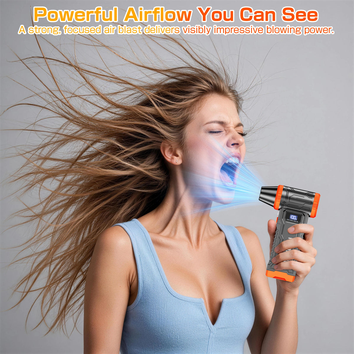 Car Vacuum Cleaner Air Duster Turbo Fan Air Blower Electric Dust Collector Cleaning Tools Hair Dryer Auto Accessories for Home Outdoors Camping Truck Trailer RV Universal Fan