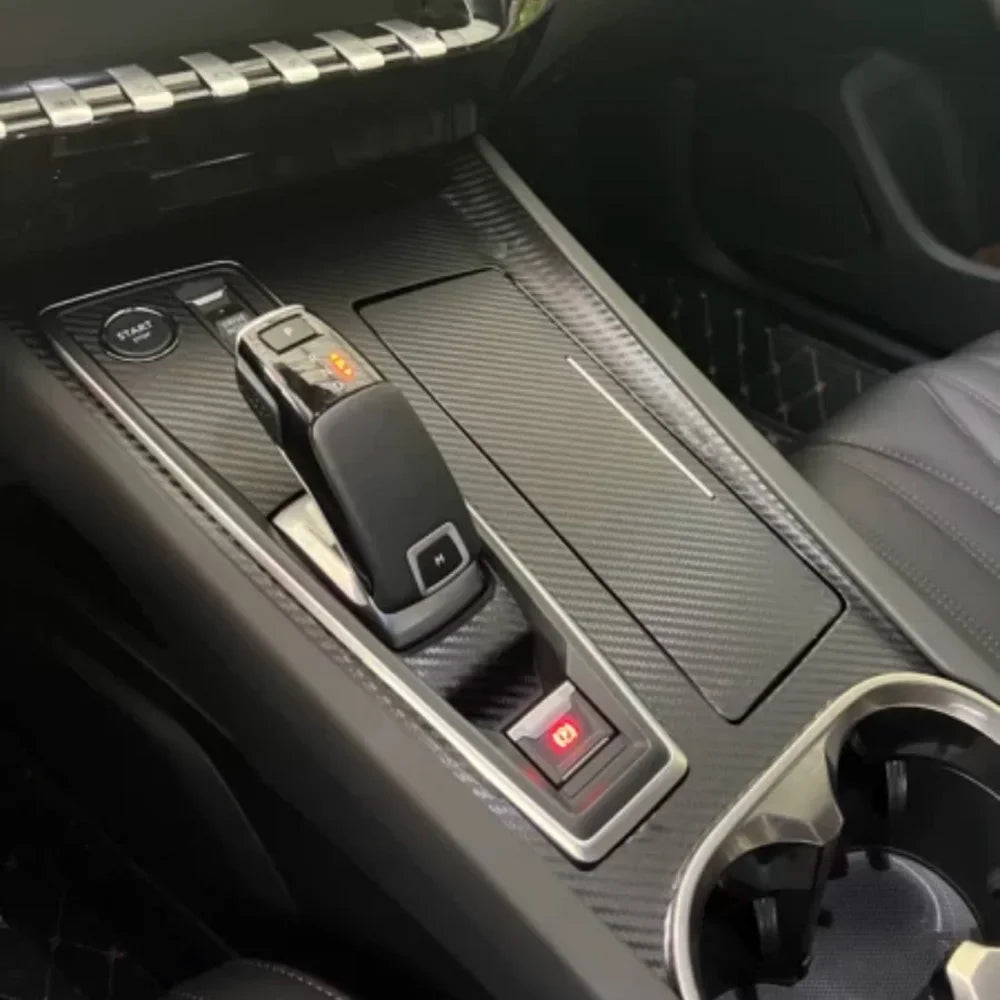 For Peugeot 508 2019 2020 2021 2022 2023 Car Gear Panel Sticker Gear Box Protective additional angle