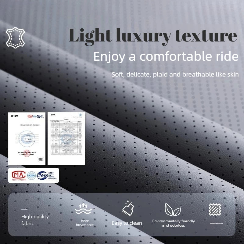 Nappa Leather Car Seat Cover Anti-Slip and Full Wrap Driver Car Seat Protector Mat Front detail view