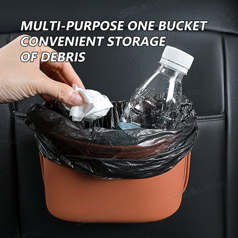 Car Seat Back Organizer Pu Leather Waterproof Storage Bag