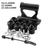 MUQZI Thru Axle Fork Mount Bike Rack | Quick Release Bicycle Carrier for Car Roof Truc close-up view