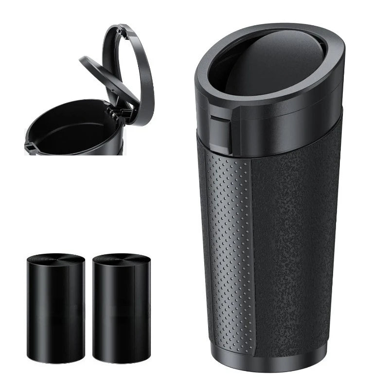 Car Trash Can (with Lid) Auto Dust Organizer with Garbage Bags Small Car Trash Bin Can Car Interior