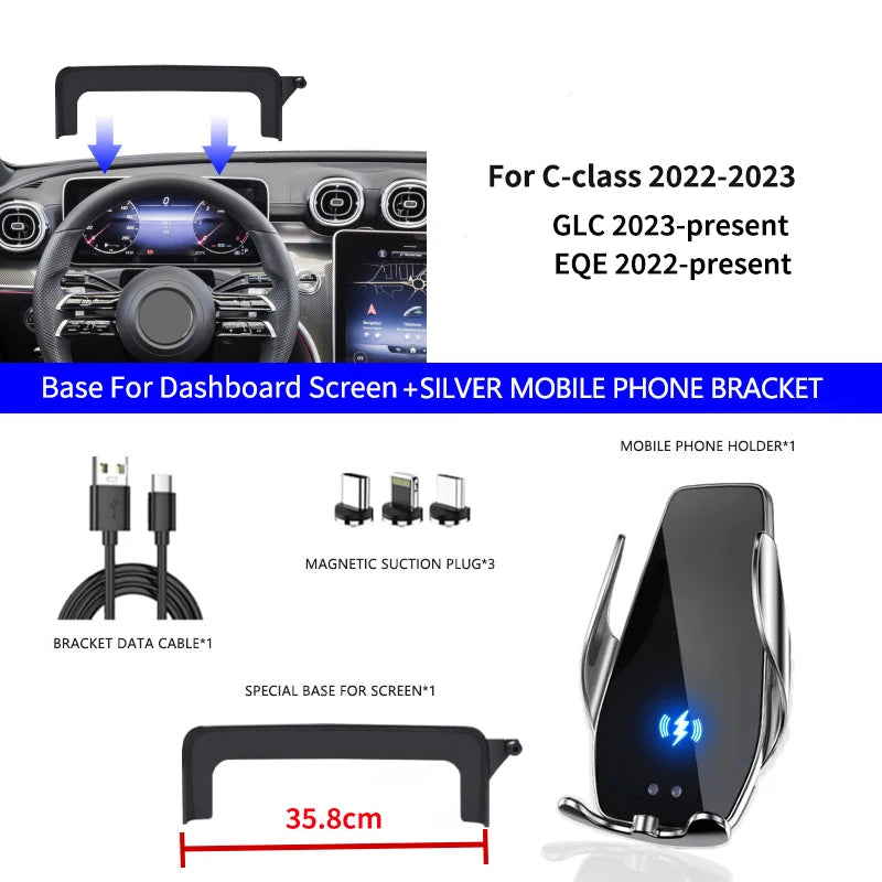 AULIGUS Car Phone Holder for Mercedes-Benz C GLC V-class w204 w205 x253 w447 7/10.25 lifestyle view