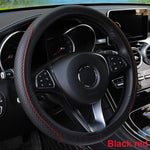 SEAMETAL Full-Wrapped Car Steering Wheel Cover Anti-Slip Wear-Resistant Steering Wheel Protection Cover Universal for 37-39cm