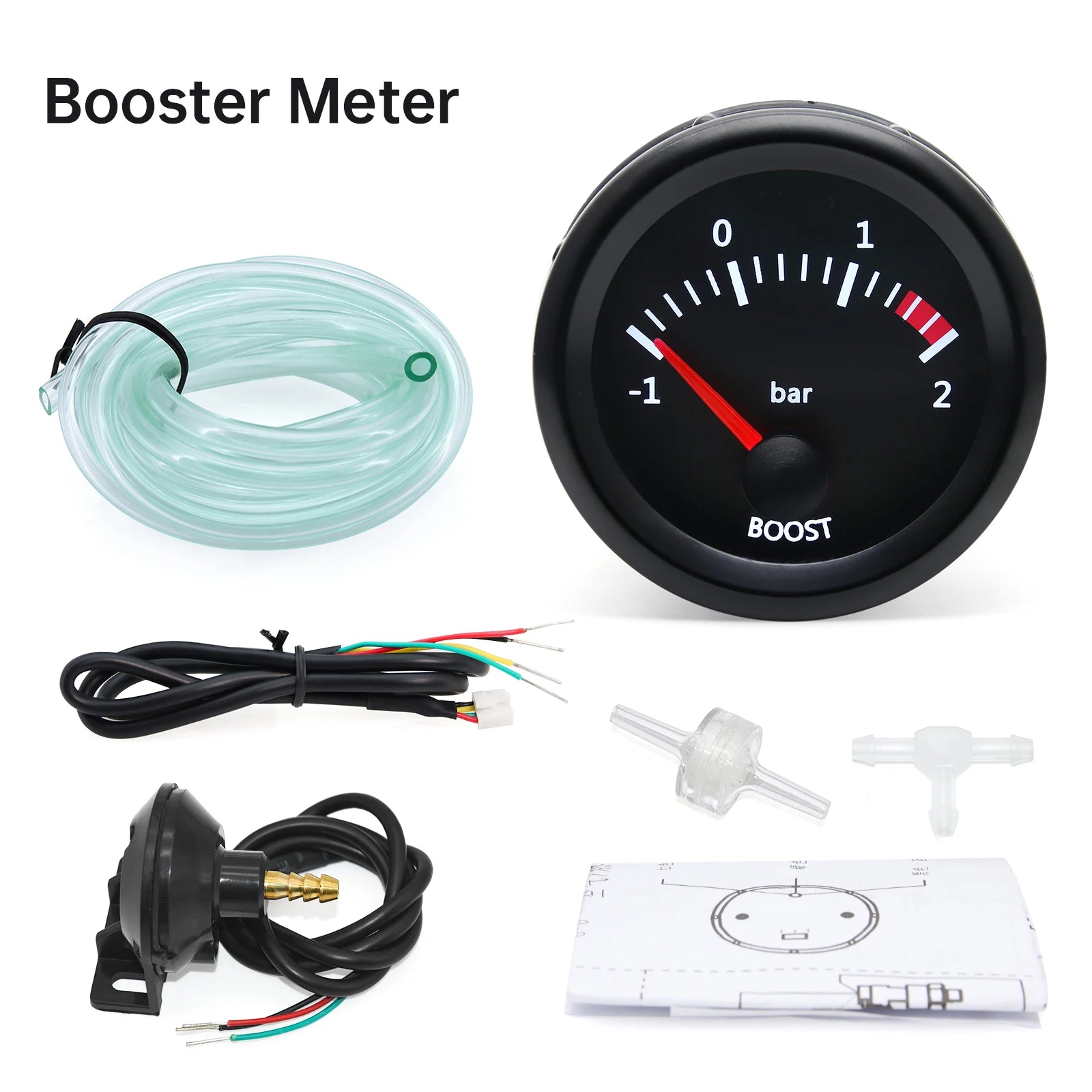 52mm 2 Inch Car Gauge Set | Water Temp Oil Temp Oil Pressure Voltmeter Boost Exhaust G close-up view