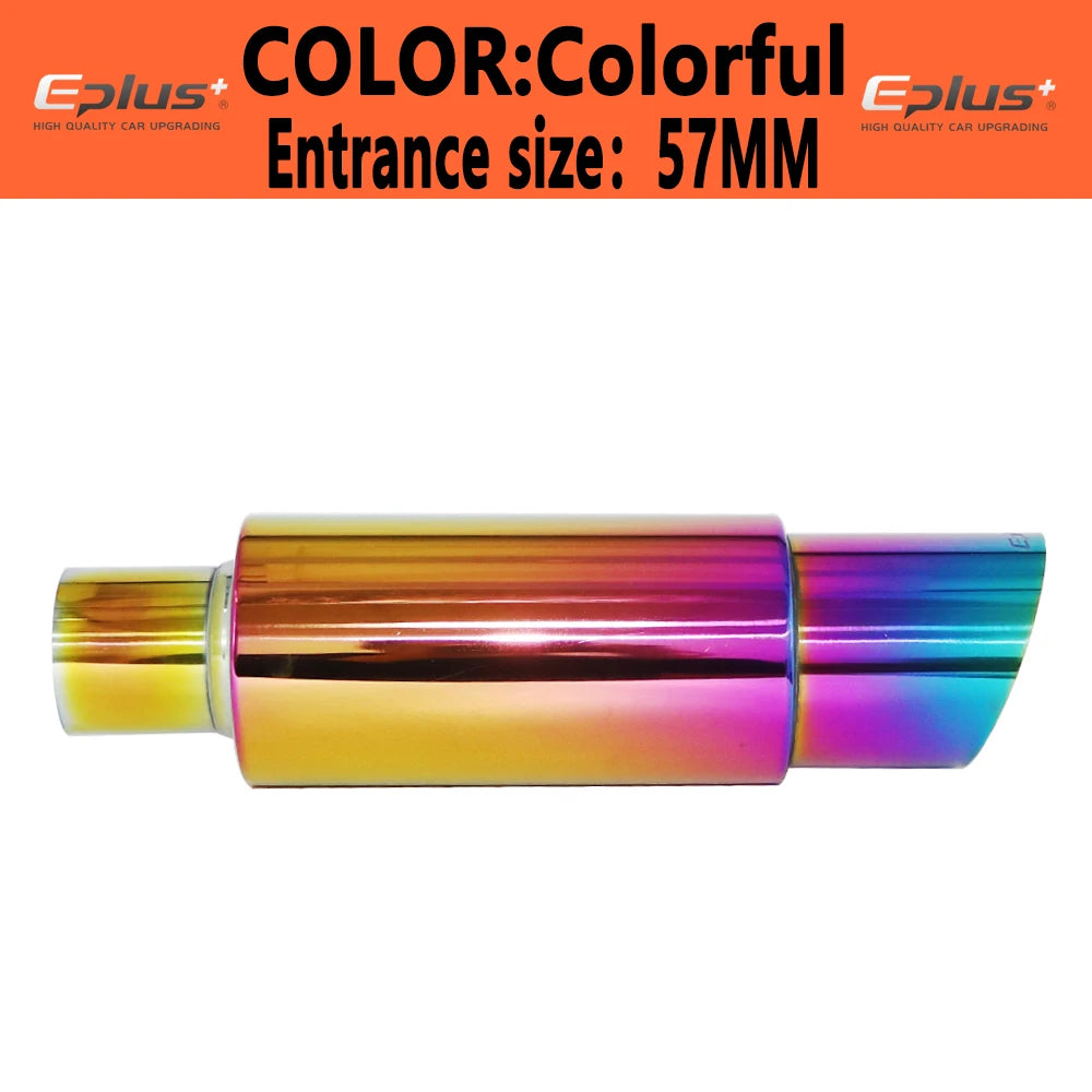 EPLUS Car and Motorcycle Exhaust Pipe Muffler Tail Pipe | Universal Stainless Steel Ex close-up view