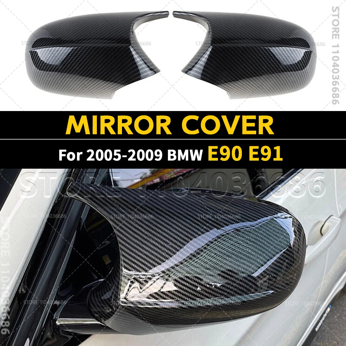 For 2005 2006 2007 2008 2009 BMW 323i 325i 325xi 328i 328xi 330i 330xi 335i 335xi (E90 E91) Rearview Mirror Cover Caps