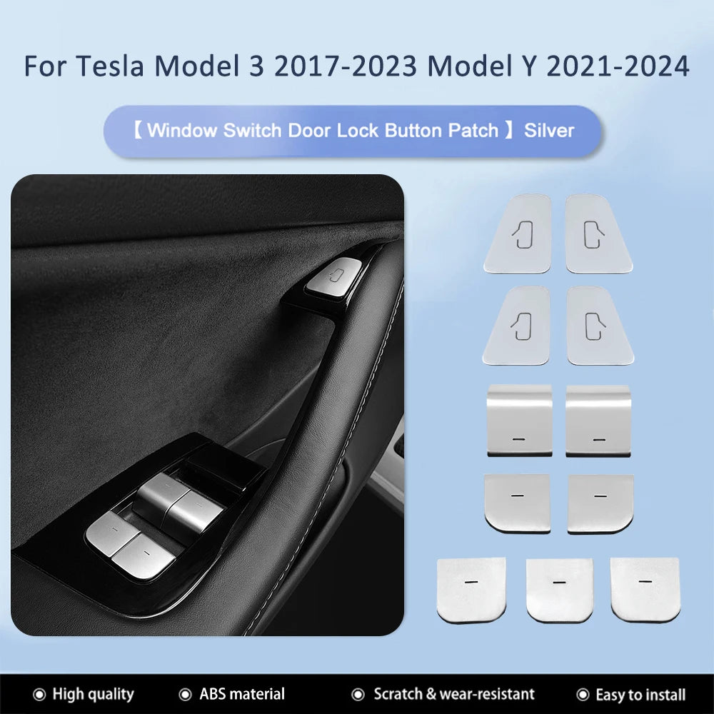 Tesla Model 3 Y Window Lifter Switch Trim Cover | ABS Button Sticker additional angle