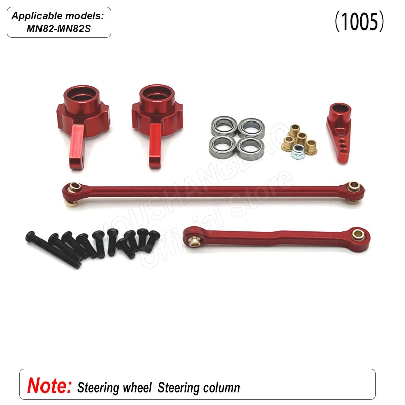MN Series 82 82S Off-road Vehicle Parts - Metal Upgrade Accessories: Front and Rear Axles, Transmission Shaft, Tie Rods, Frame