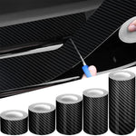 3D Nano Carbon Fiber Car Tape Black Car Door Edge Guards Side Mirror Anti-Scratch Collision Strip Wa