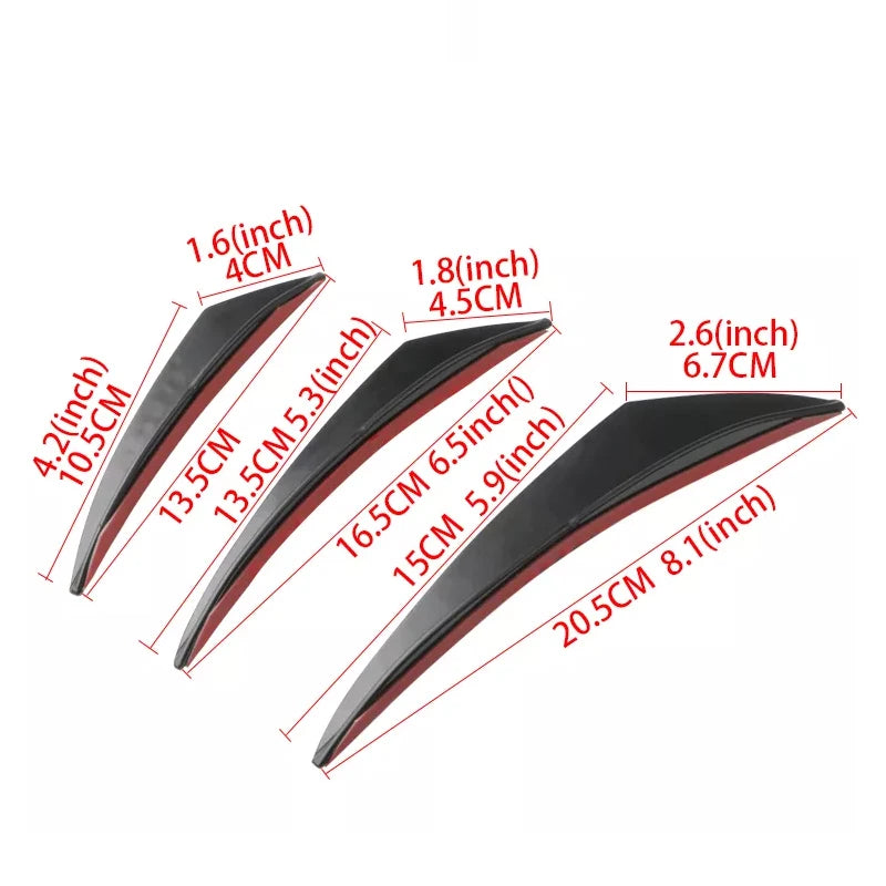 6pcs Universal Rubber Car Front Bumper Lip Protector Rear Diffuser Black Carbon Fiber lifestyle view