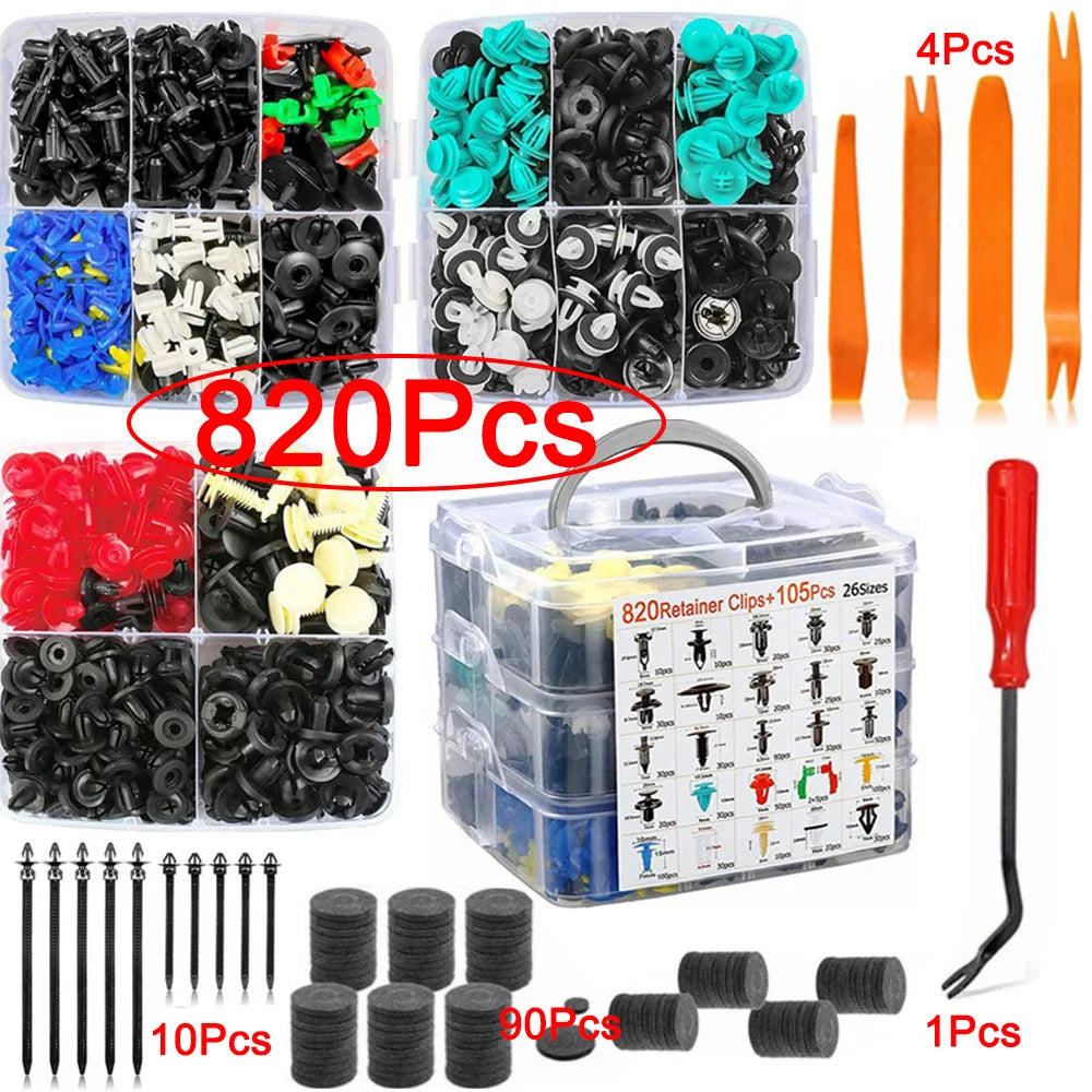 Car Retainer Clips Auto Push Pin Rivets Set Bumper Clips Fastener Remover Door Trim Panel Clip for Ford GM Toyota Honda Chrysler