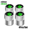 Red Skull Valve Stem Caps | 4-Pack Aluminum Alloy Tire Valve Covers for Cars, Trucks, lifestyle view