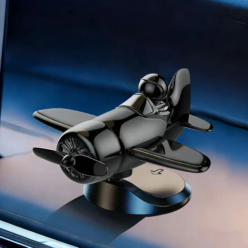 1 Pcs Solar Powered Rotating Airplane Car Dashboard Ornament 360° Auto Spin Decor Airplane Ornaments Car Interior Decoration