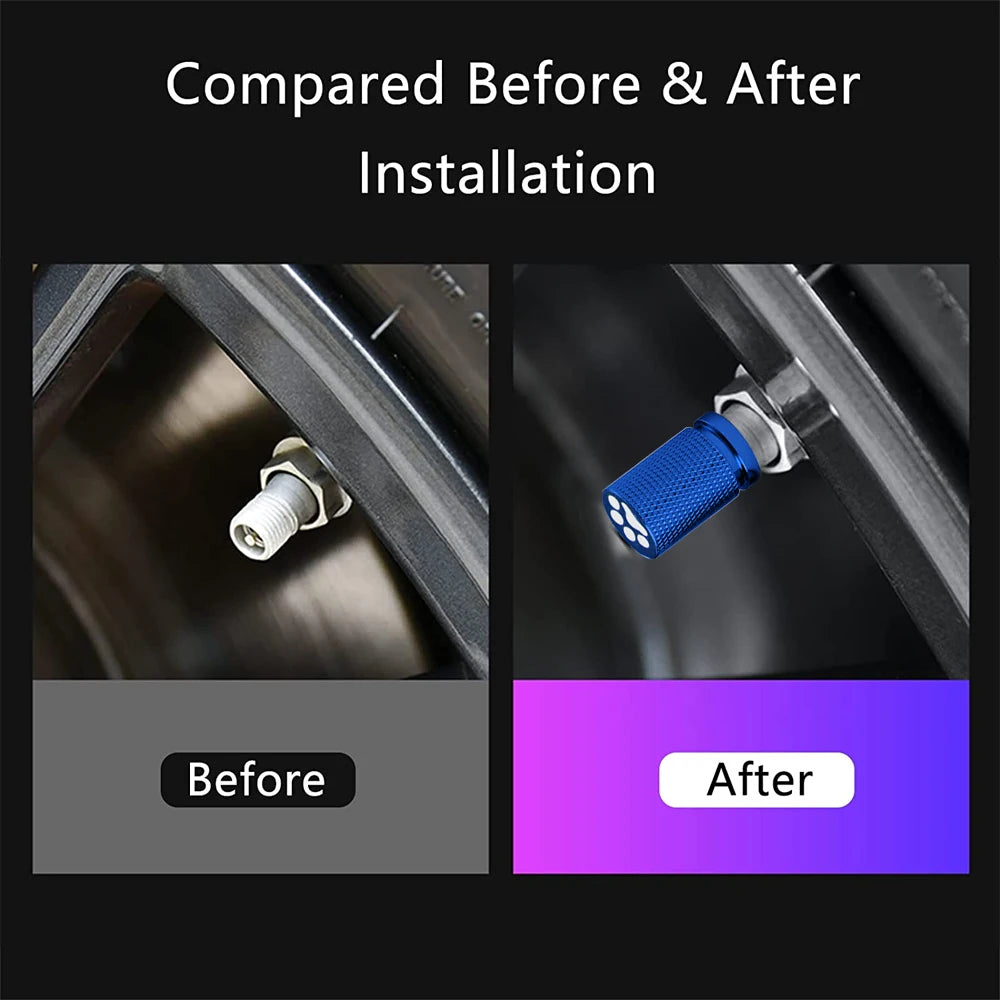 4Pcs Tire Valve Stem Cap Cover Set | Metal Tire Air Caps with O-Ring for Cars Truck additional angle