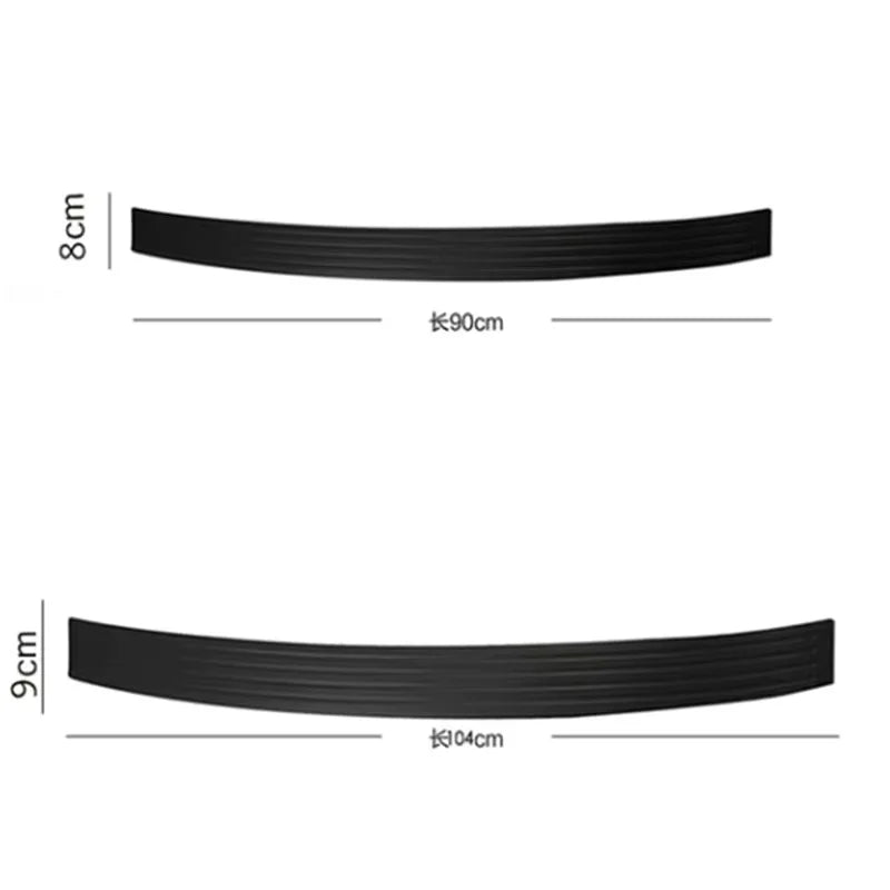Universal Rear Bumper Guard PVC Rubber Protector Strip Car Trunk Door Sill Plate Pr additional angle