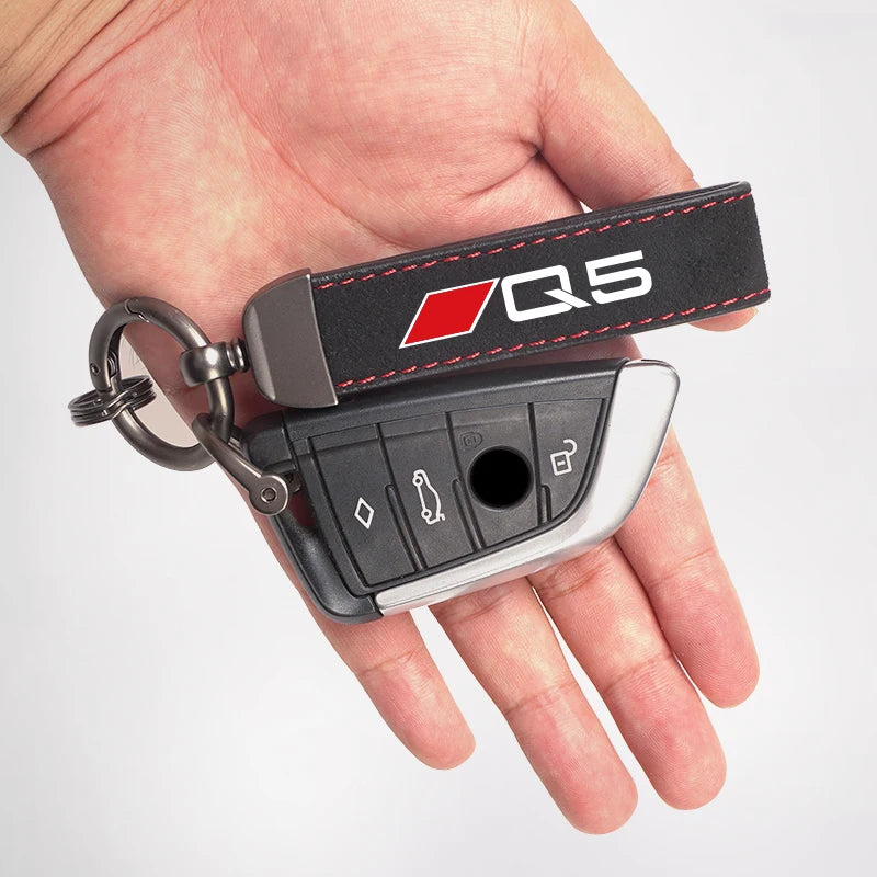 2026 Suede Key Ring Sport Car Keychain | Custom Gift With Emblem for Audi S Line A1 to A detail view
