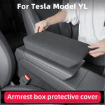Car Center Console Armrest Pad For Tesla Model YL 2026 6 Seats Auto Central Armrest Box Cover Anti-Scratch Accessories