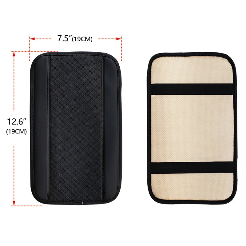 Car Armrest Cover Mat Universal PU Leather Ethnic Style Print Waterproof Non Slip S additional angle