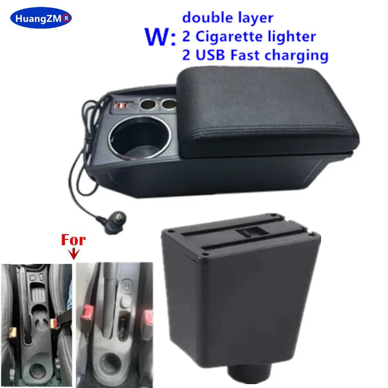 Car Armrest For Renault Clio 4 Armrest Box For Renault Captur Clio 3 III IV Double-Layer Storage Box Cup Holder Car Accessories
