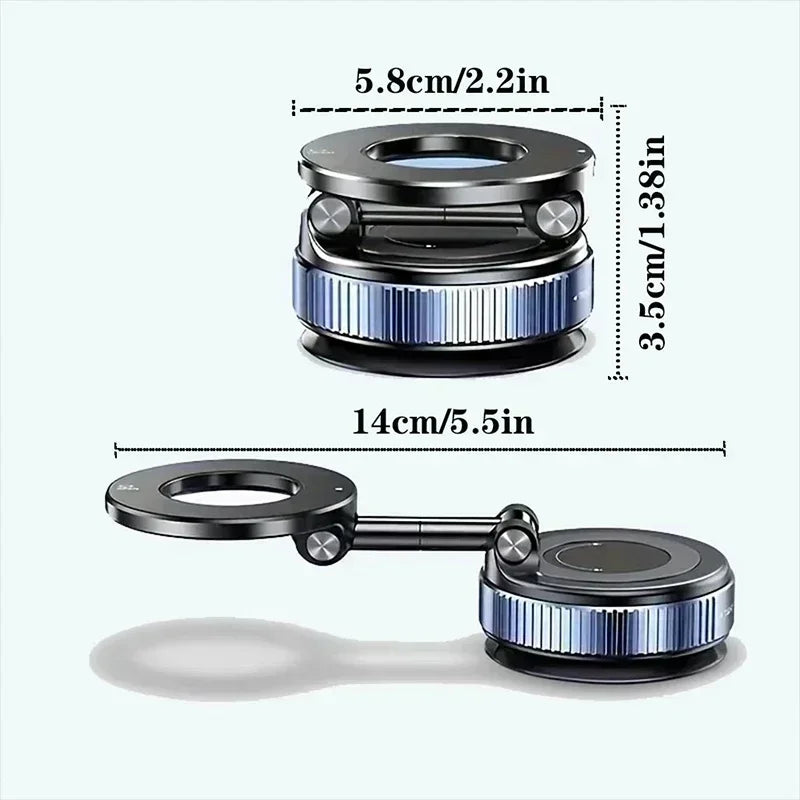 Vacuum Magnetic Car Phone Holder, Foldable Multi-Angle Adjustable Vehicle Navigation Phone Mount, Universal Phone Stand for Daily Driving