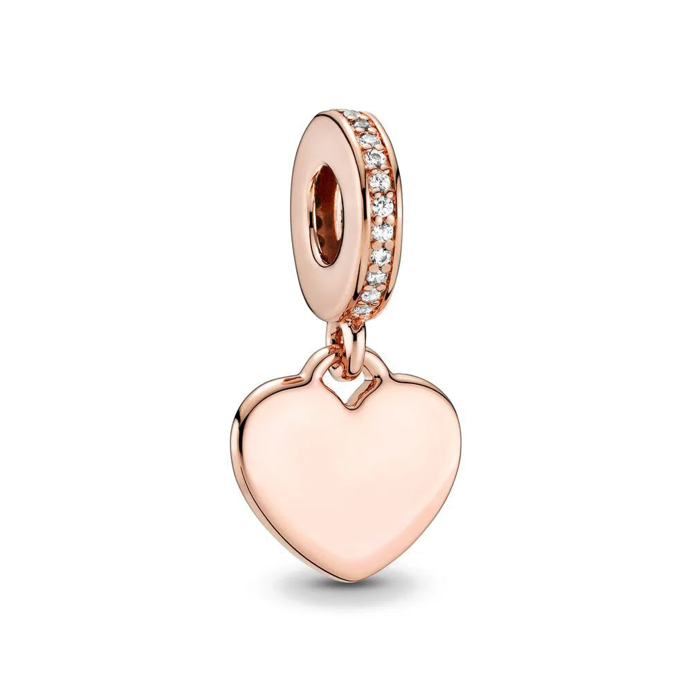 925 Sterling Silver Trinkets Rose Gold Locks And Keys Charm Of 925 Chain Bead Fit O additional angle