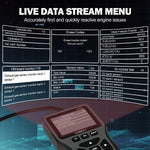 Professional OBD2 Scanner, Upgraded OBDII & CAN Code Reader, Real‑Time Data, Battery T close-up view