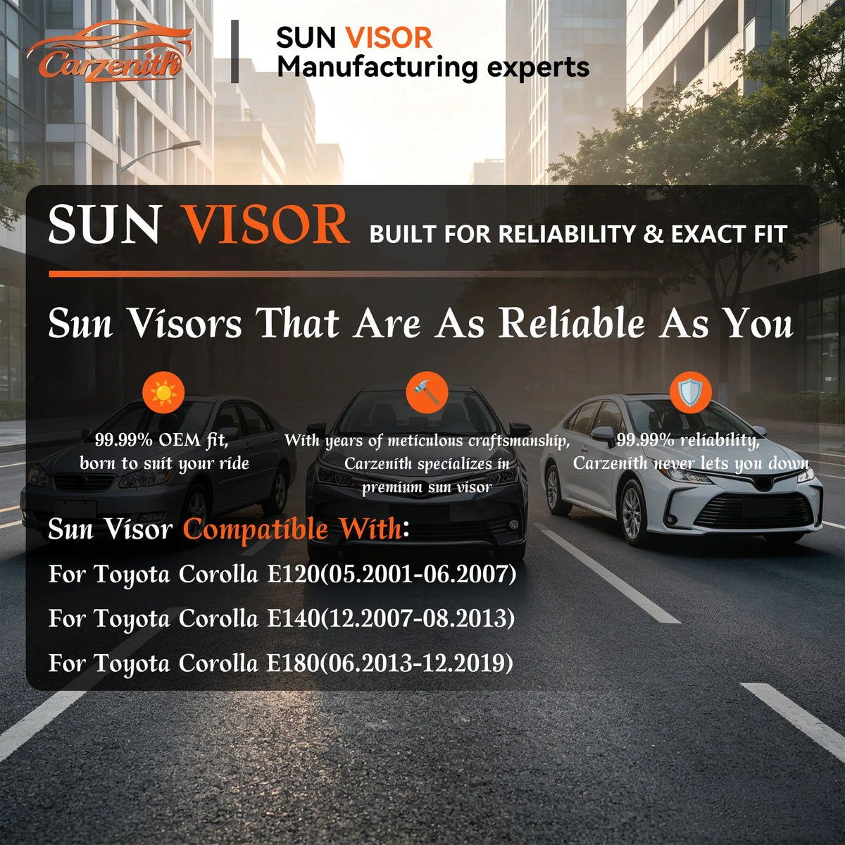 Sun Visor For Toyota Corolla E120 E140 E180 2001-2019 Auris Altis Car Left Sunvisor Right Side Sunshade Accessories Replacement