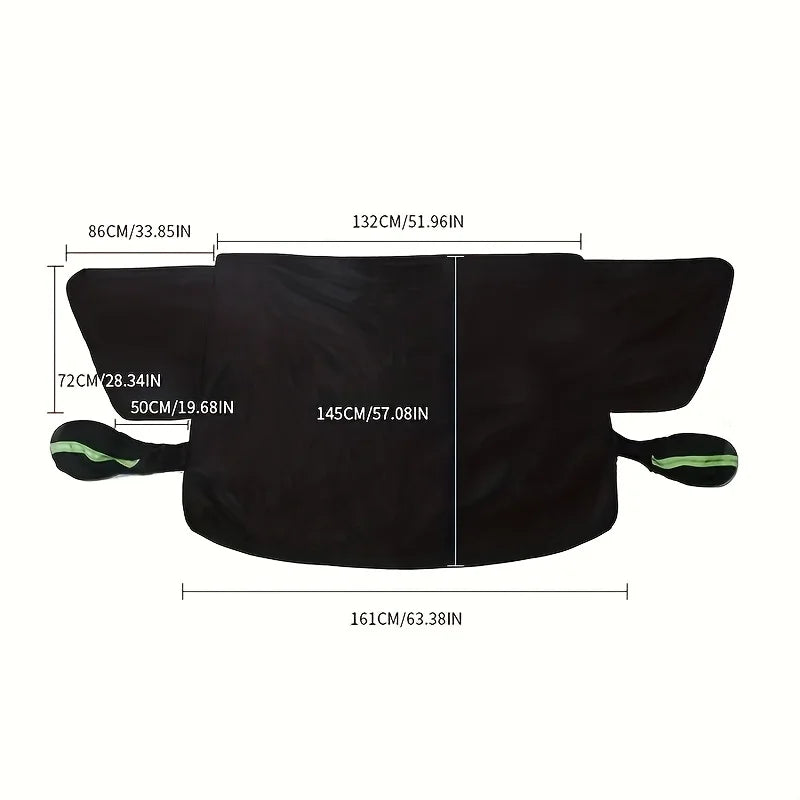 Magnetic & Fixed Strap Car Windshield Snow Cover - Heavy-Duty Oxford Fabric All-Weather detail view