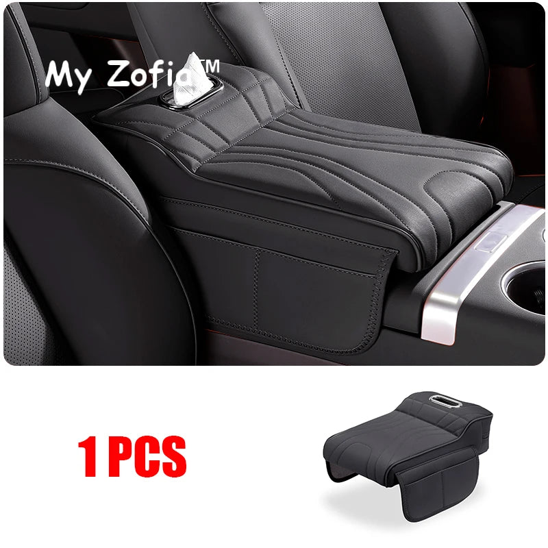 For JETOUR T2 Shanhai T2 2024 2025 2026 Car Armrest Box Height Increase Pad Leather Protective Cover Storage Bag Car Accessories
