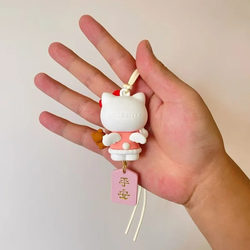 2025 New Miniso Pink Cartoon Cute HelloKitty Car Rearview Mirror Pendant Car Interior Decoration Pendant Cute Bag Pendant
